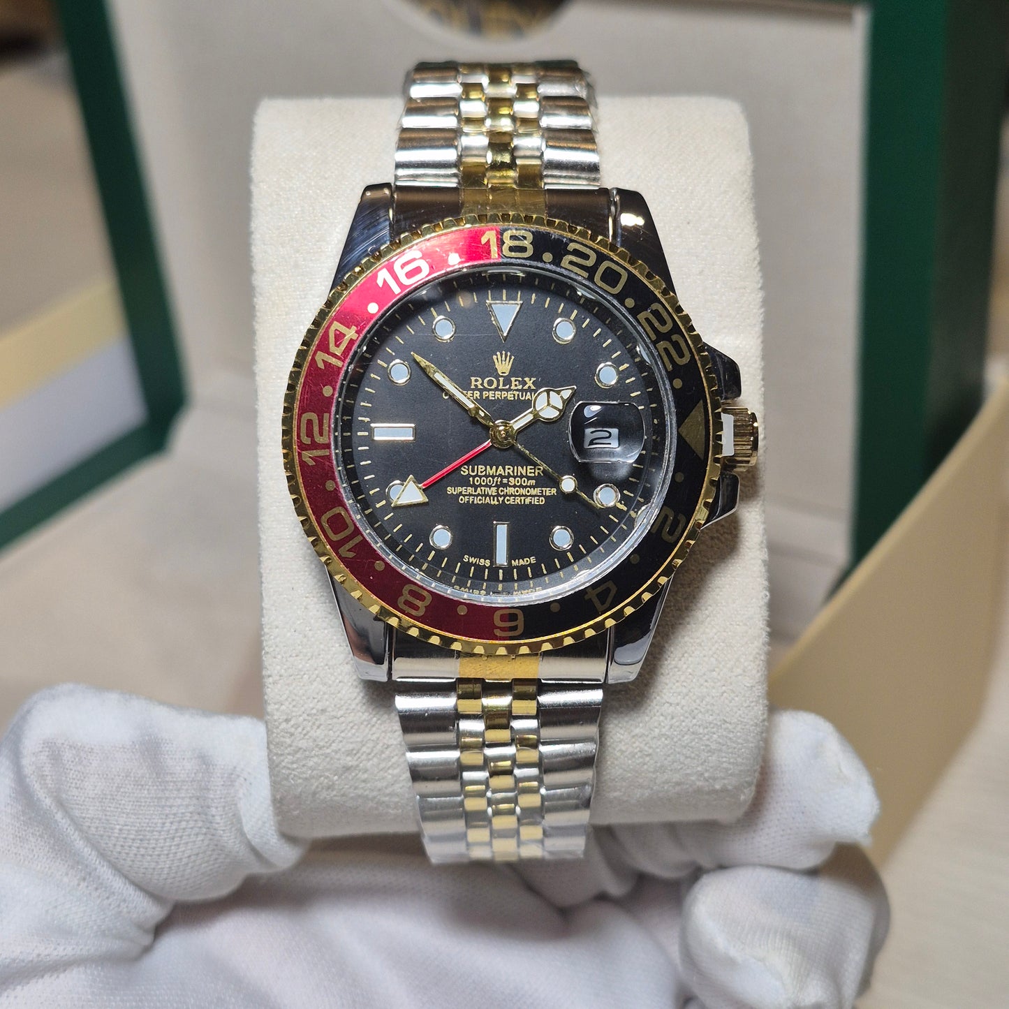 Rolex Submariner GMT-Master II Jubilee Imperial Bicolor Fondo Negro