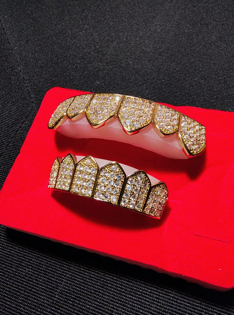 Grillz Dorados Ajustables + Caja De Lujo Gratis