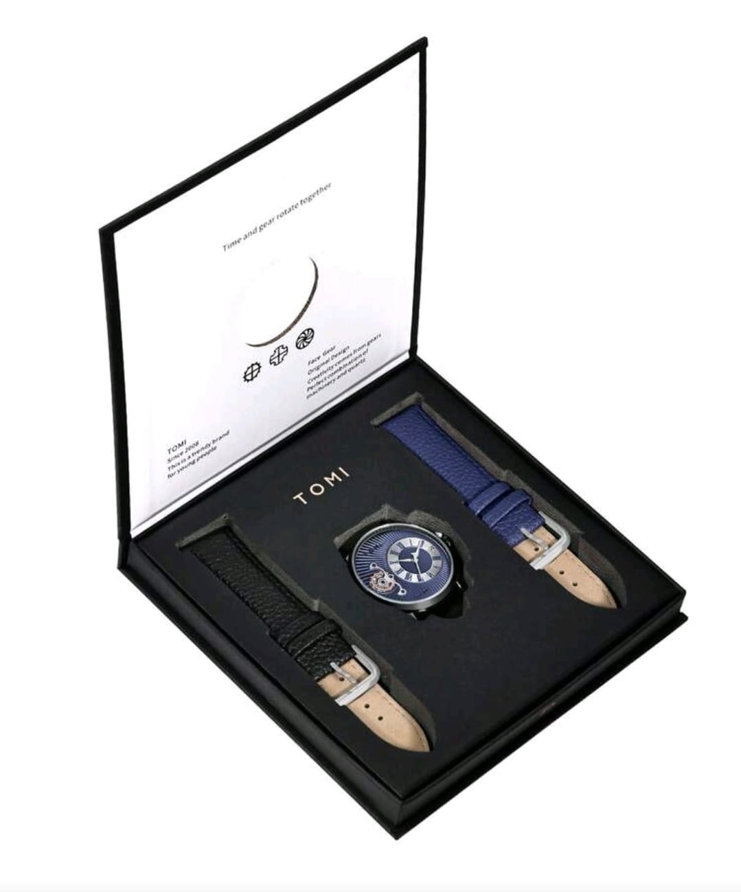 Reloj Tomi 2 Relojes En Uno, Correa Intercambiable + Estuche De Lujo