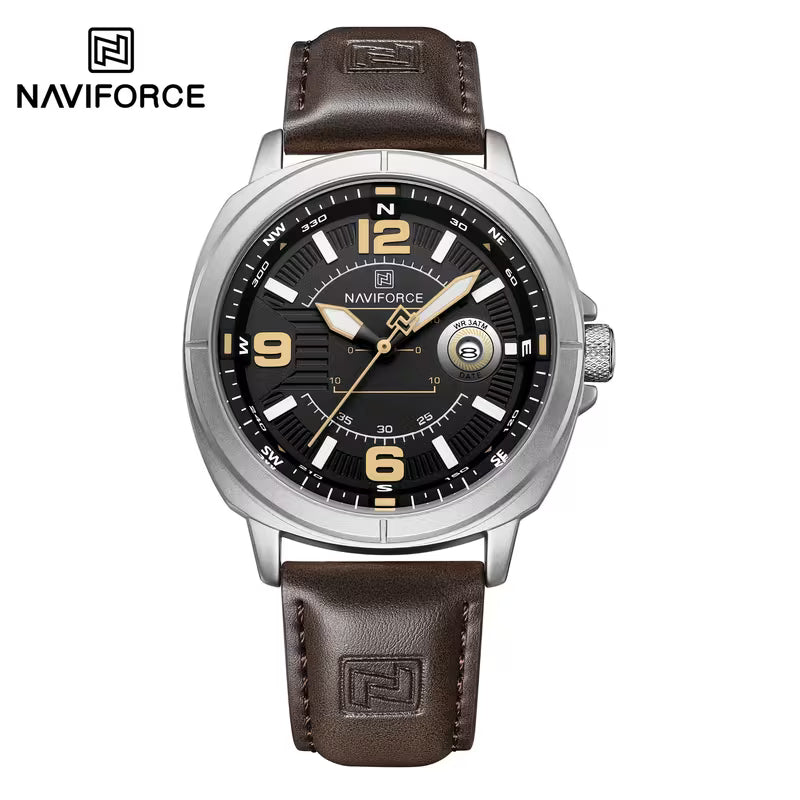 Reloj Deportivo Naviforce Cafe Correa Cuero PU