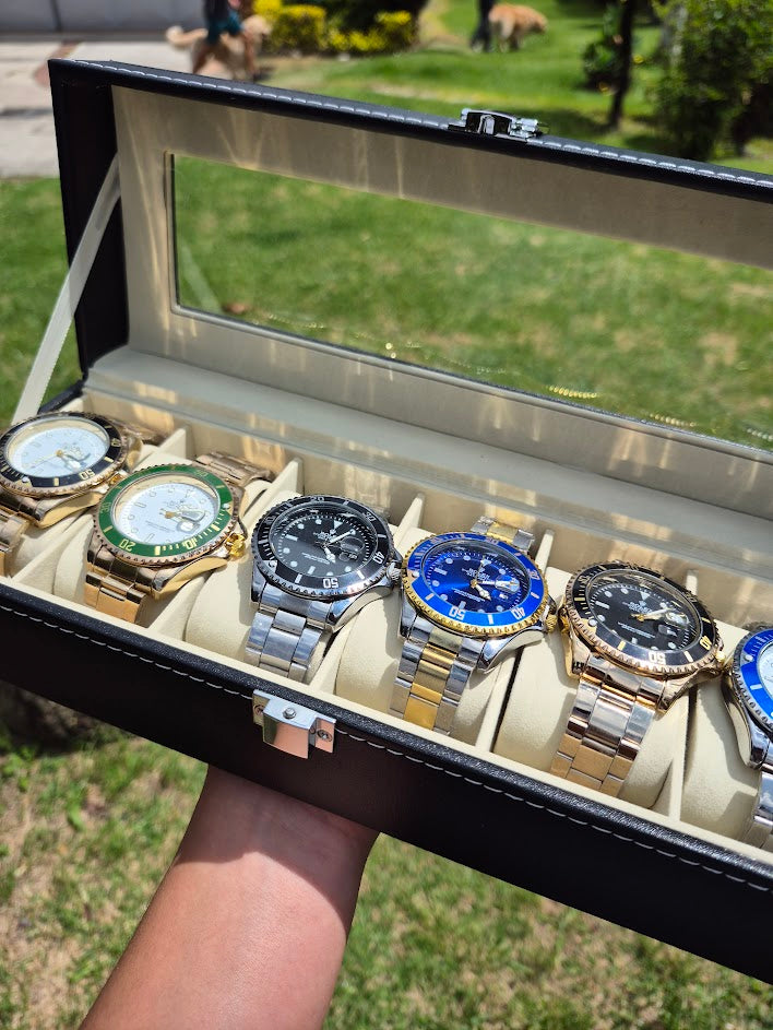 Combo Emprendedor Sornero - 6 Relojes Rolex Submariner + Relojera 6 puestos GRATIS