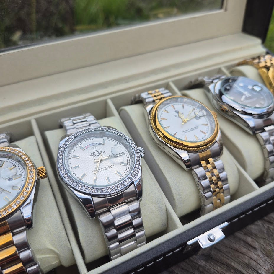 Combo Emprendedor Marsella Alta Gama Rolex AAA Maquinaria visible + 6 cajas individuales
