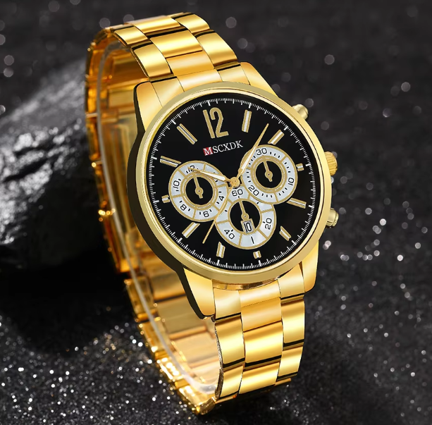 Combo reloj dorado+Cadena+Pulsera