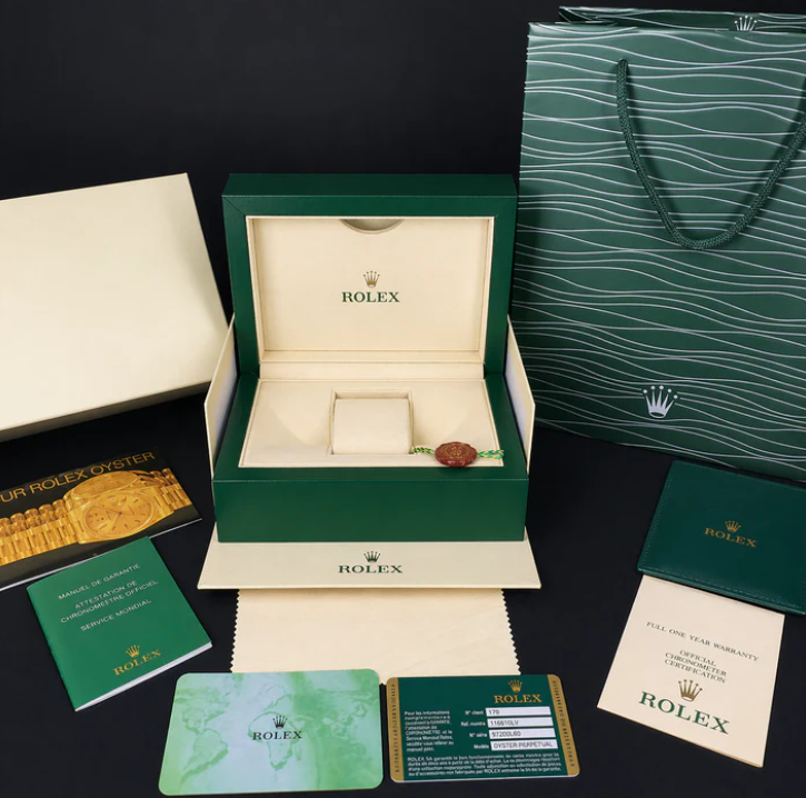 Reloj Rolex Cuero Day Date Negro + Caja de Lujo full set