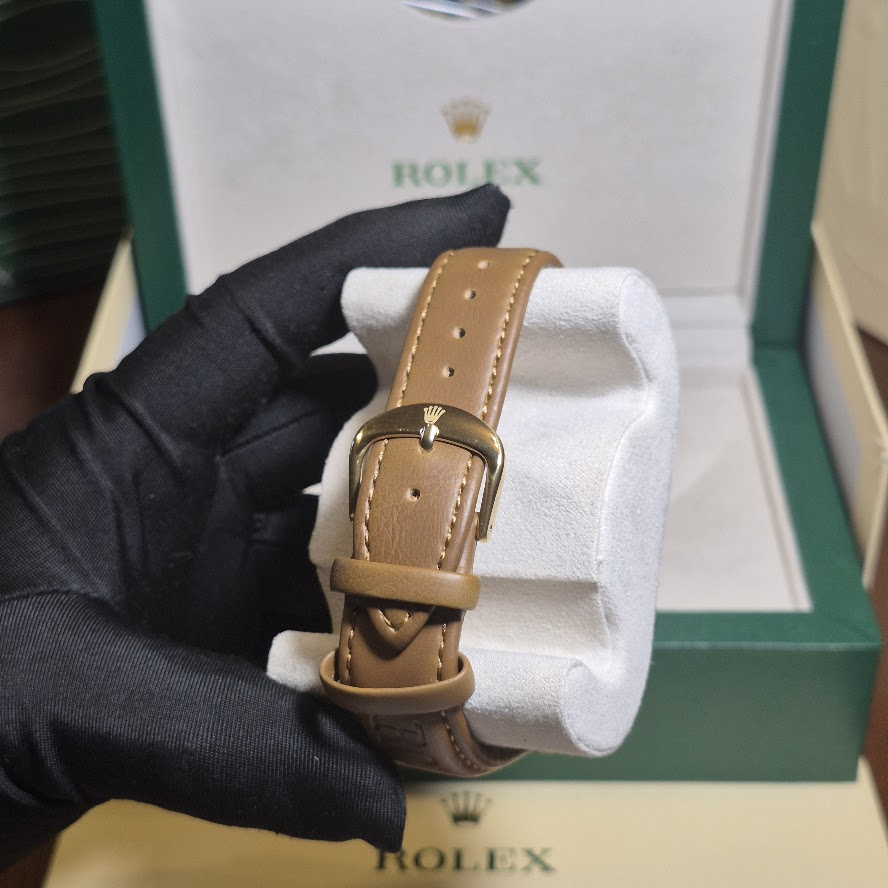 Rolex Oyster Perpetual Two Tone Cuero Café