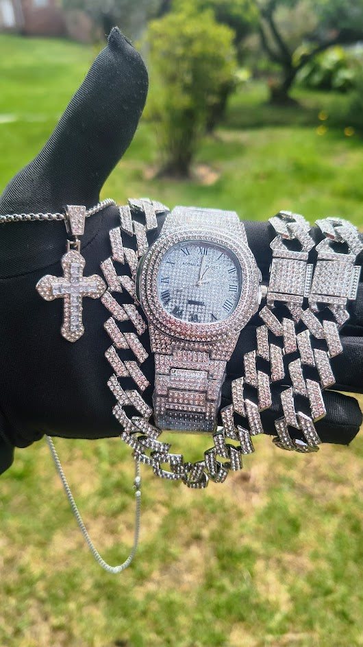 Reloj Ovalado Contra marcado + Cadena + Pulsera + Dije GRATIS