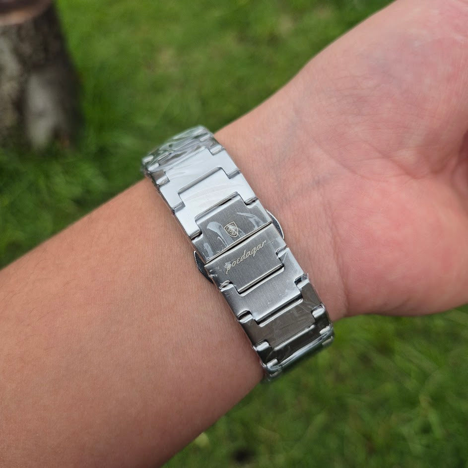 Reloj Poedagar Texturizado Plateado-Bronce (Modelo 830)