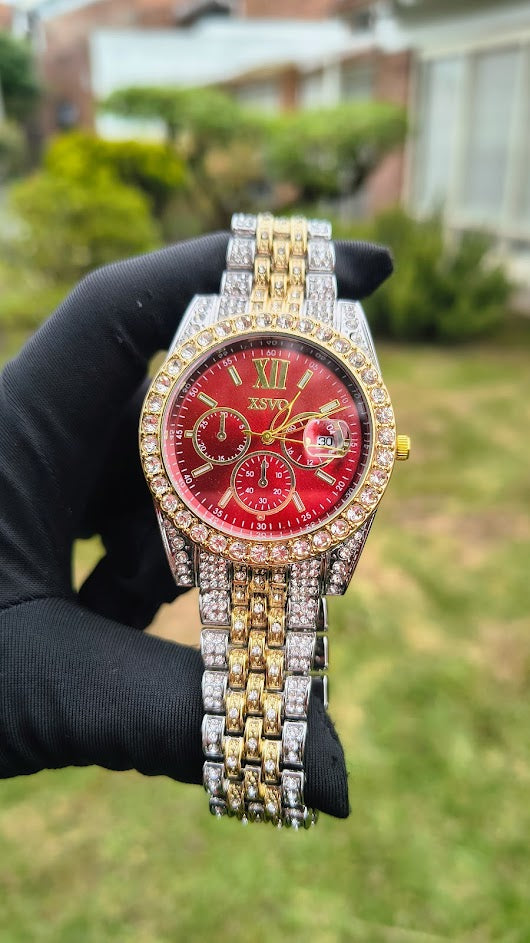 Reloj Imperial Contra Marcado Fondo Rojo