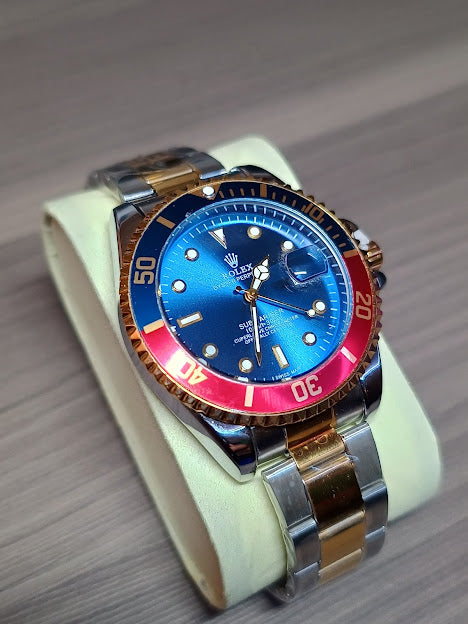 Reloj Rolex Plateado Dorado Azul Rojo