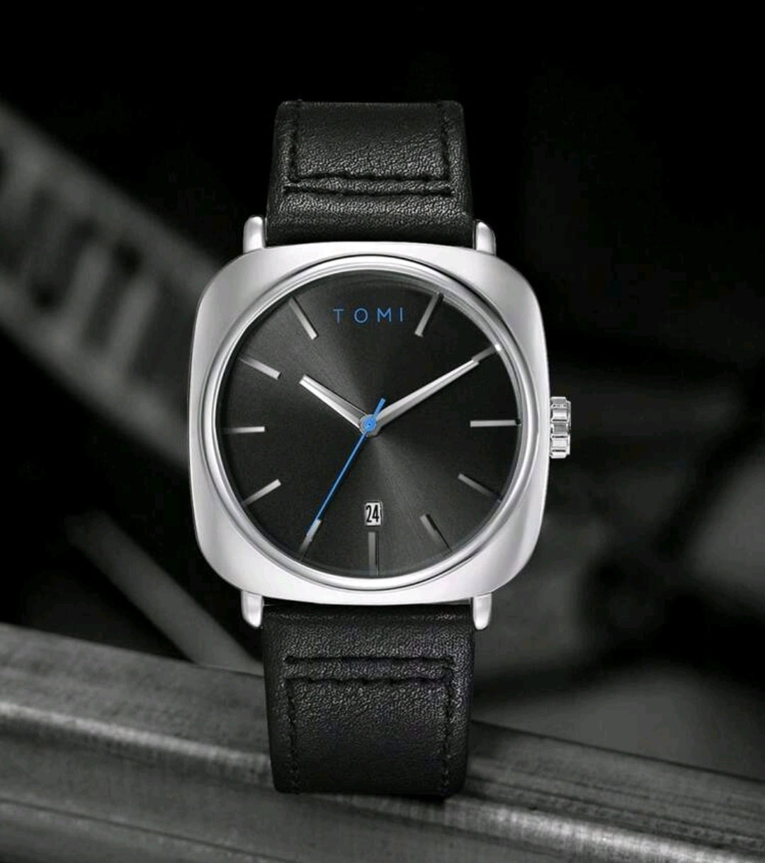 Reloj Tomi Negro + Gafas De Sol + Estuche De Lujo