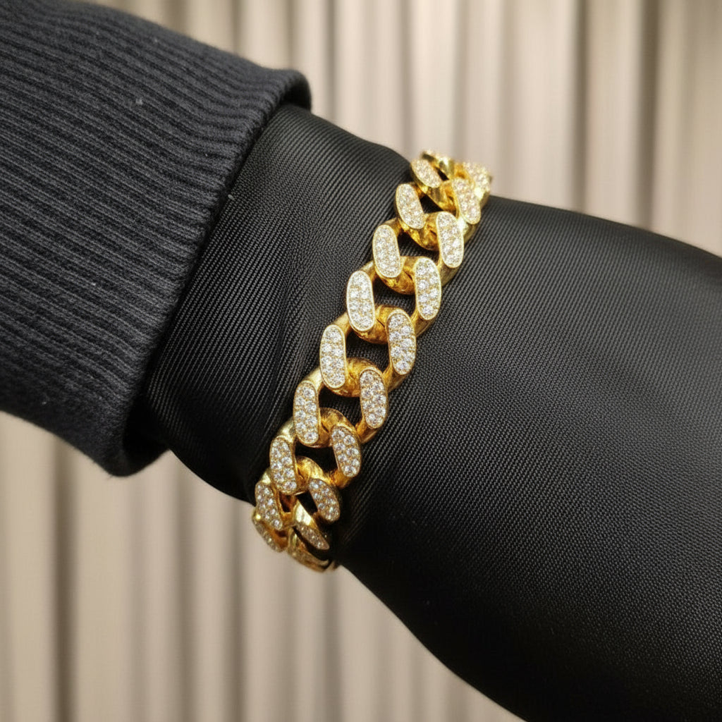 Pulsera Cubana Pinzas Dorada