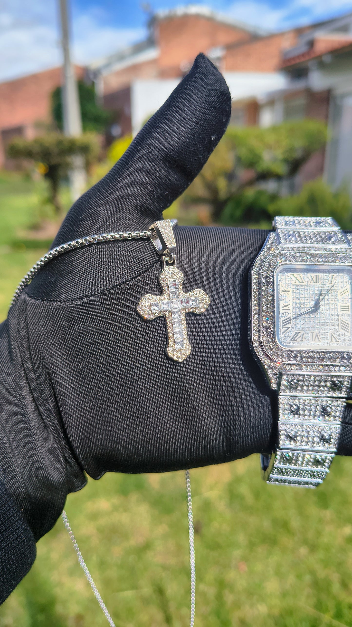 Reloj Cubano Cuadrado + Dije Cruz