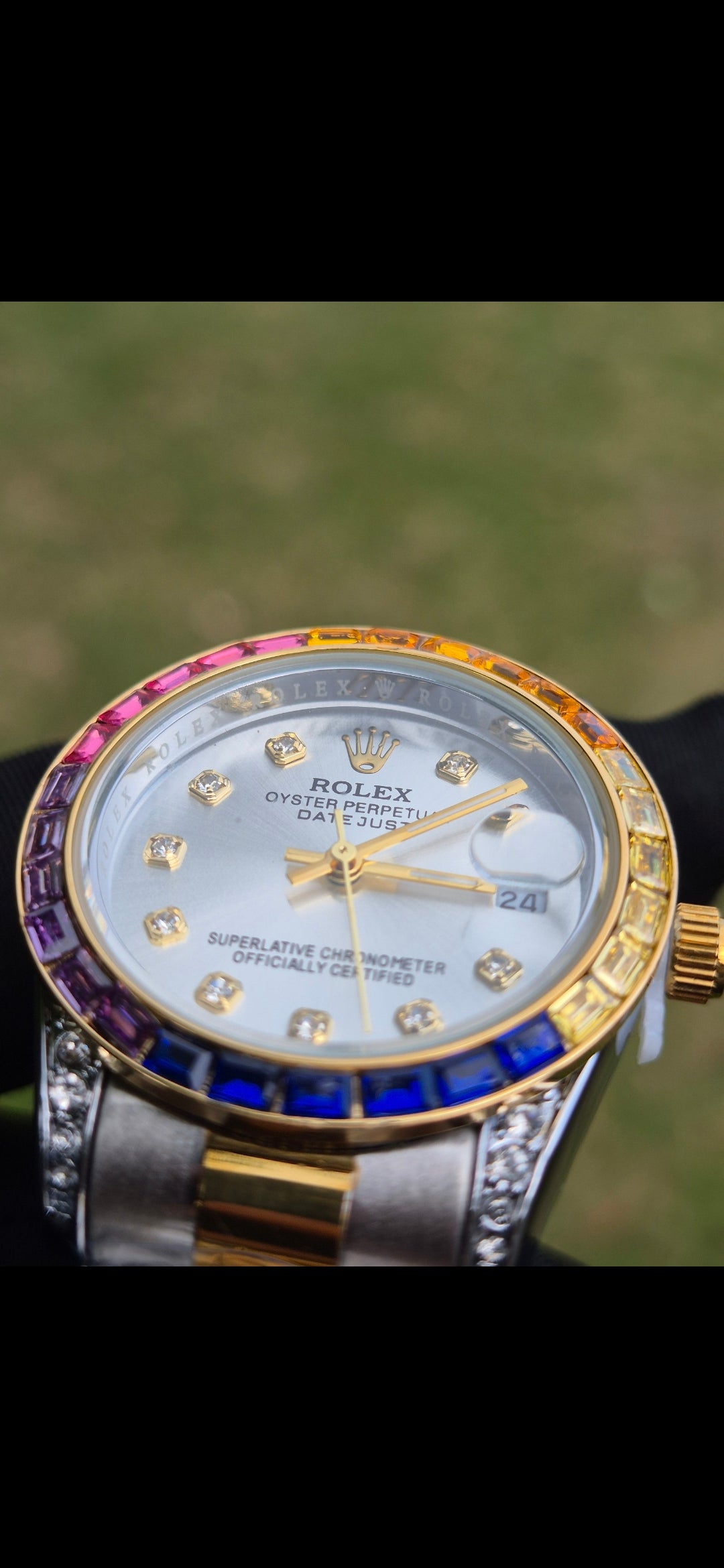 Rolex Date Just Oyster Perpetual Femenino Arcoiris