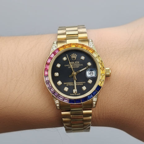 Rolex Date Just Oyster Perpetual Femenino Arcoiris