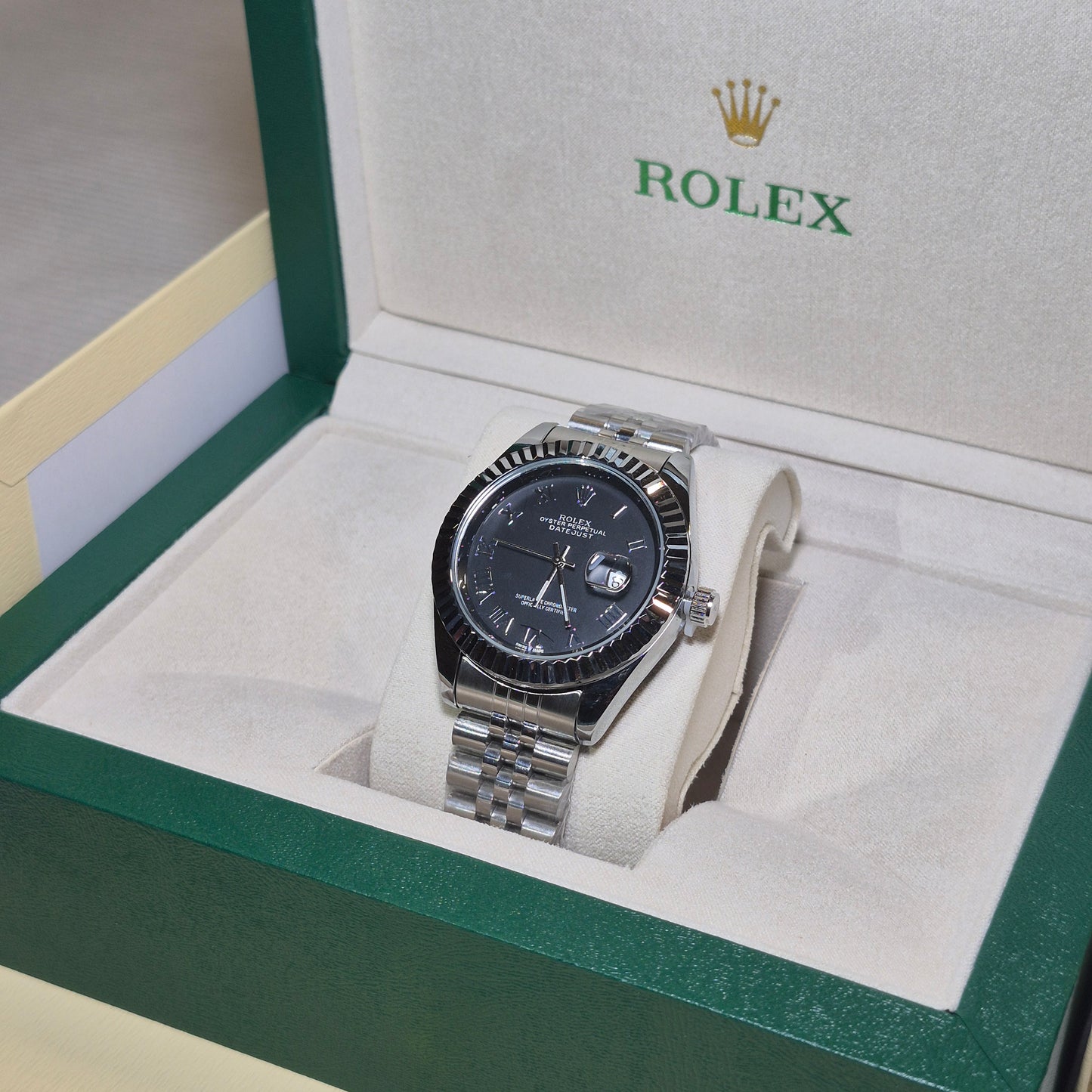 Rolex Semiautomatico Date Just Jubilee Negro Romano