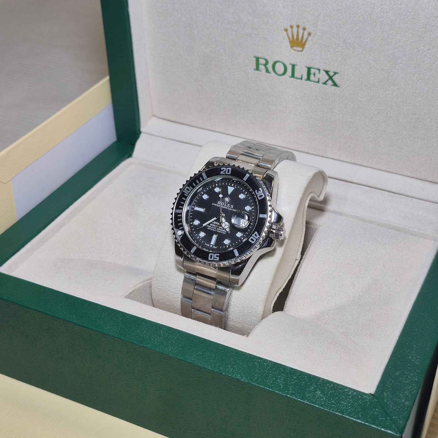 Rolex Semiautomatico Submariner Oyster Plateado Negro