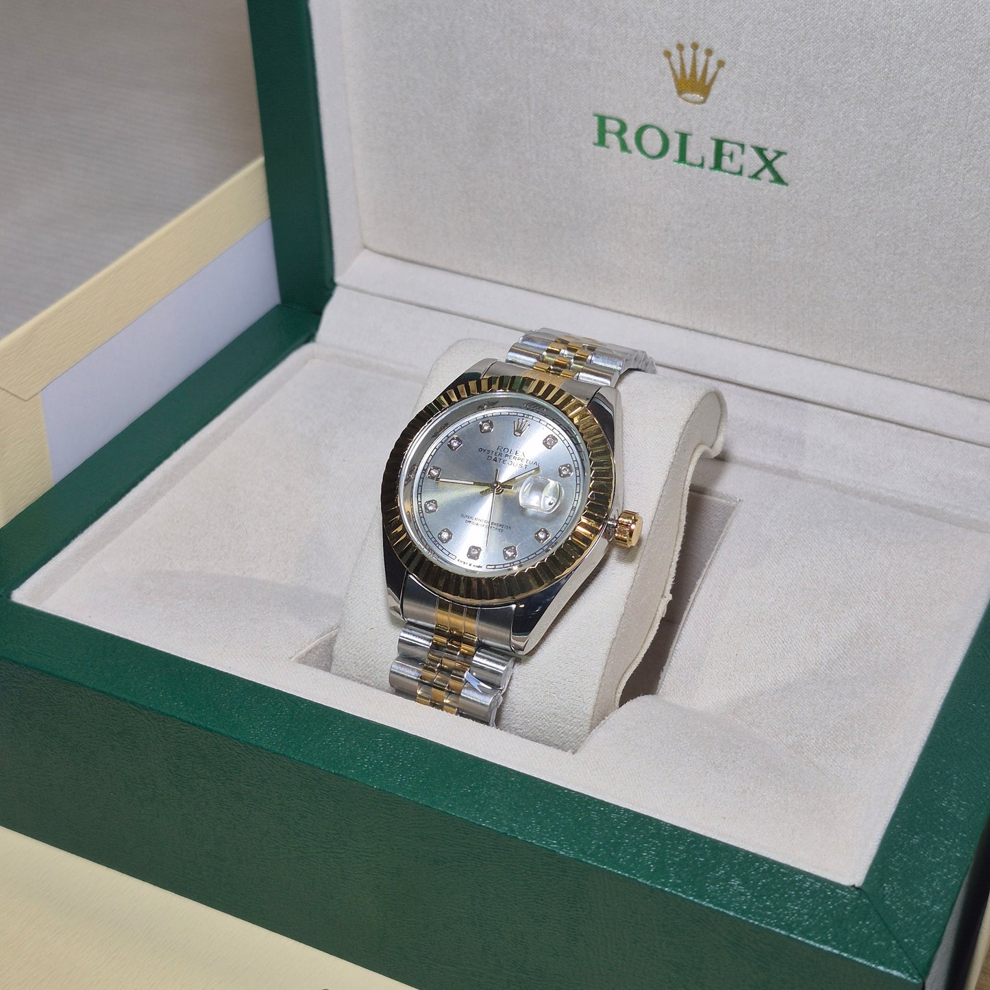Rolex Semiautomatico Date Just Jubilee Imperial Blanco Zirconias
