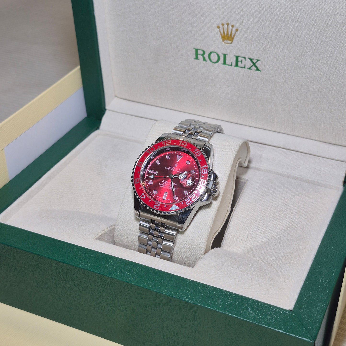 Rolex Premium Submariner GMT-Master II Jubilee Plateado - Rojo