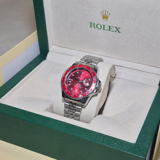 Rolex Premium Submariner GMT-Master II Jubilee Plateado - Rojo