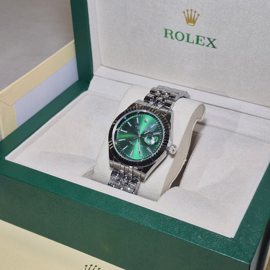 Rolex Day Just Jubilee Plateado Verde Oliva