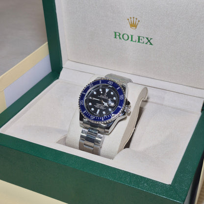 Rolex Semiautomatico Submariner Oyster Plateado Azul - Negro