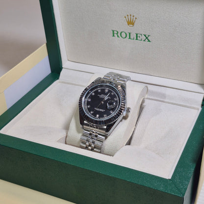 Rolex Semiautomatico Date Just Jubilee Plateado Negro Perlas