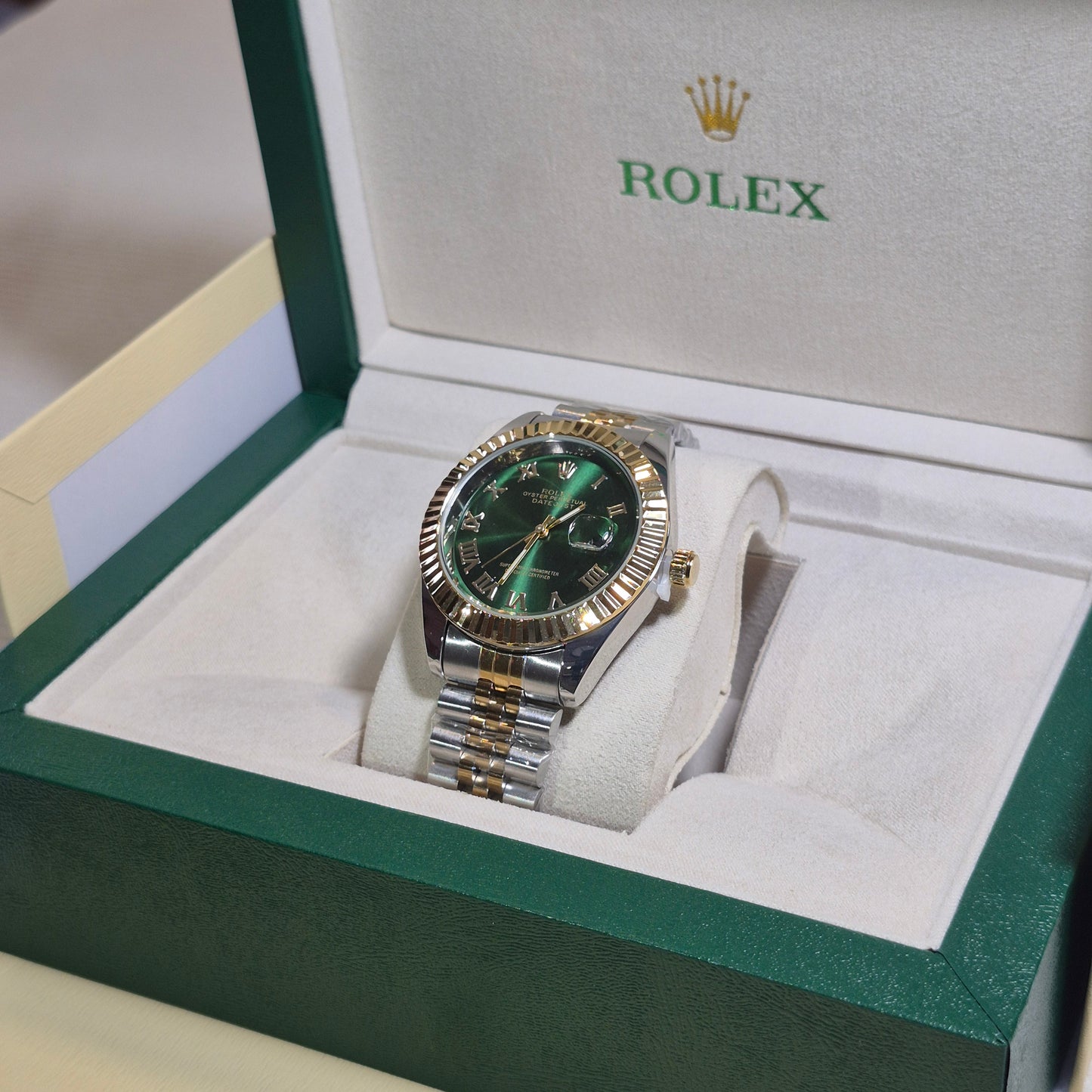 Rolex Semiautomatico Date Just Jubilee Imperial Verde Romano