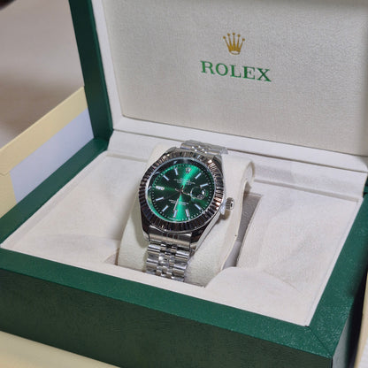 Rolex Semiautomatico Date Just Jubilee Plateado Verde Oliva