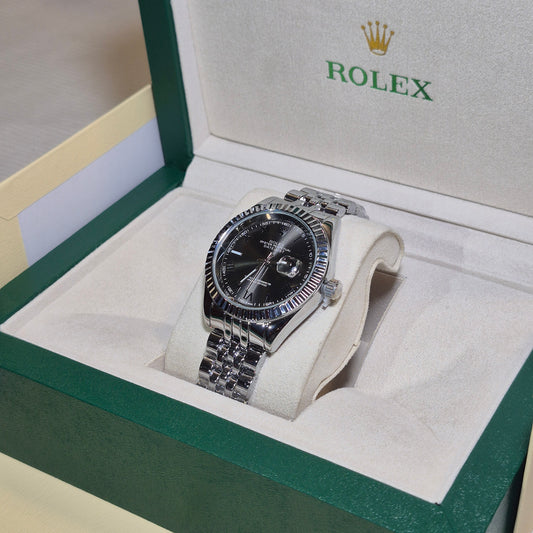 Rolex Date Just Jubilee Plateado Gris Profundo Romano