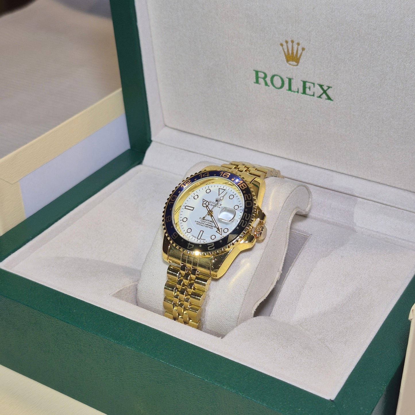 Rolex Submariner Jubilee Dorado Blanco Bisel Bicolor Azul