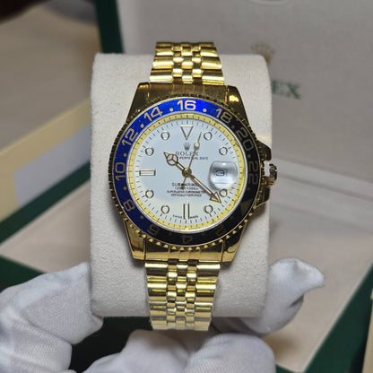Rolex Submariner Jubilee Dorado Blanco Bisel Bicolor Azul
