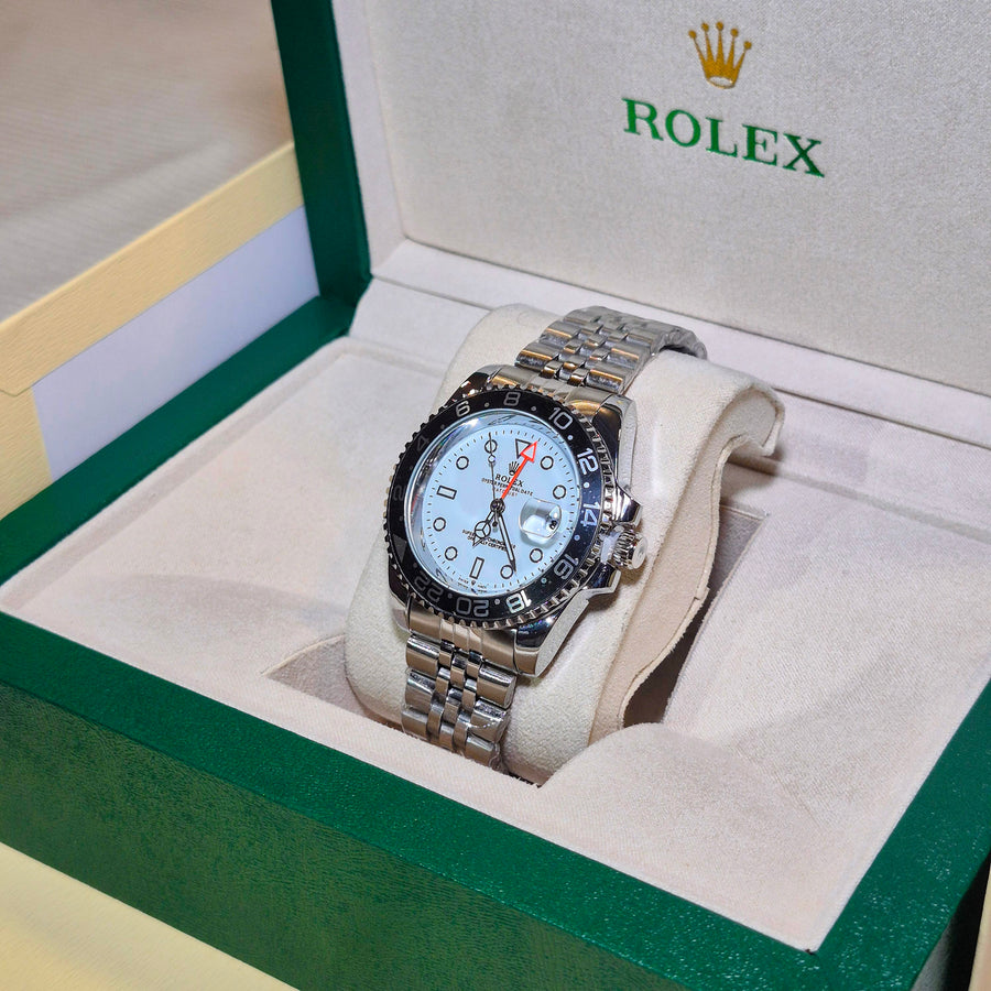 Rolex Submariner GMT-Master II Jubilee Plateado Blanco Bisel Negro