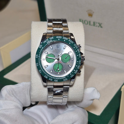 Rolex Oyster Daytona Plateado Cronografos Verdes