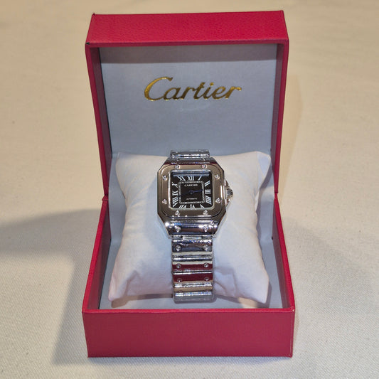 Cartier Santos Metalico Cara Negra