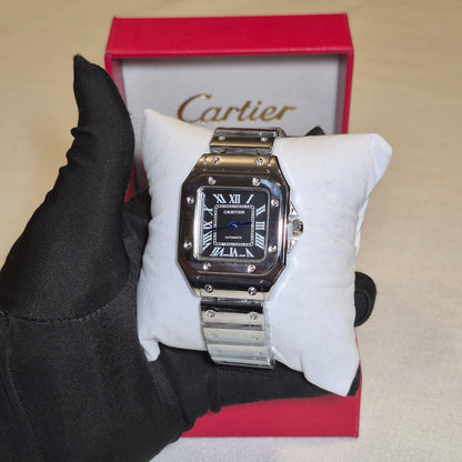 Cartier Santos Metalico Cara Negra