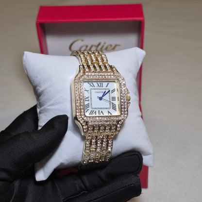 Cartier Santos Cubano Dorado Cara Blanca