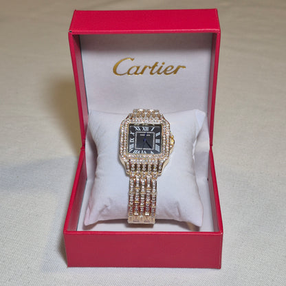 Cartier Santos Cubano Dorado Cara Negra