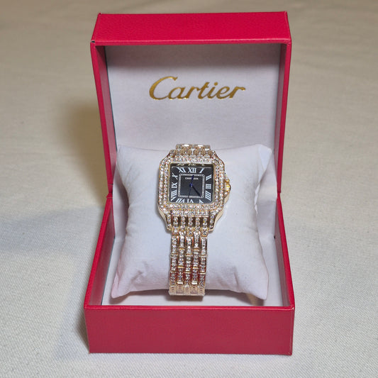 Cartier Santos Cubano Dorado Cara Negra