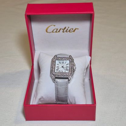 Cartier Santos Cubano Femenino Gris