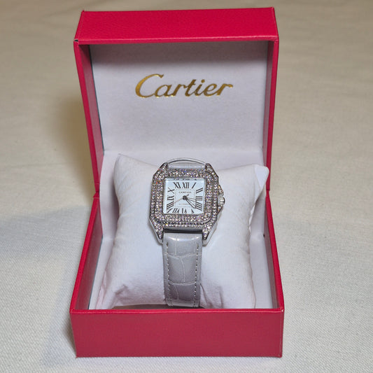 Cartier Santos Cubano Femenino Gris