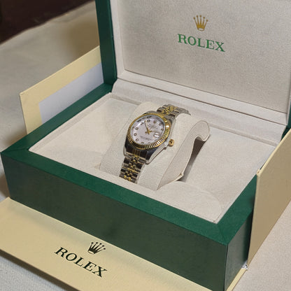 Rolex Femenino Date Just Bisel Estriado Imperial Rosado