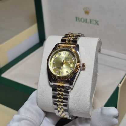 Rolex Femenino Date Just Bisel Estriado Imperial Dorado