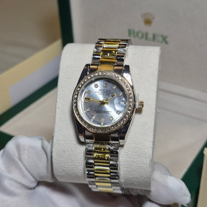 Rolex Femenino Date Just Bisel Perlas Imperial Blanco