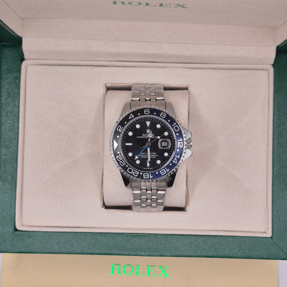 Rolex Semiautomatico Submariner GMT Jubilee Plateado Negro