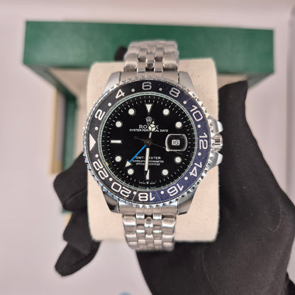 Rolex Semiautomatico Submariner GMT Jubilee Plateado Negro