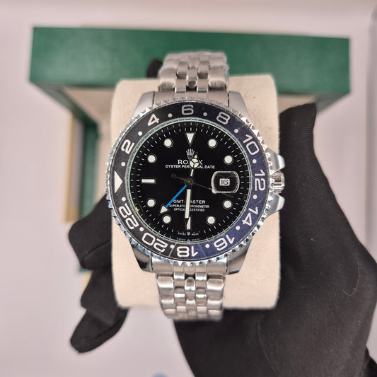 Rolex Semiautomatico Submariner GMT Jubilee Plateado Negro