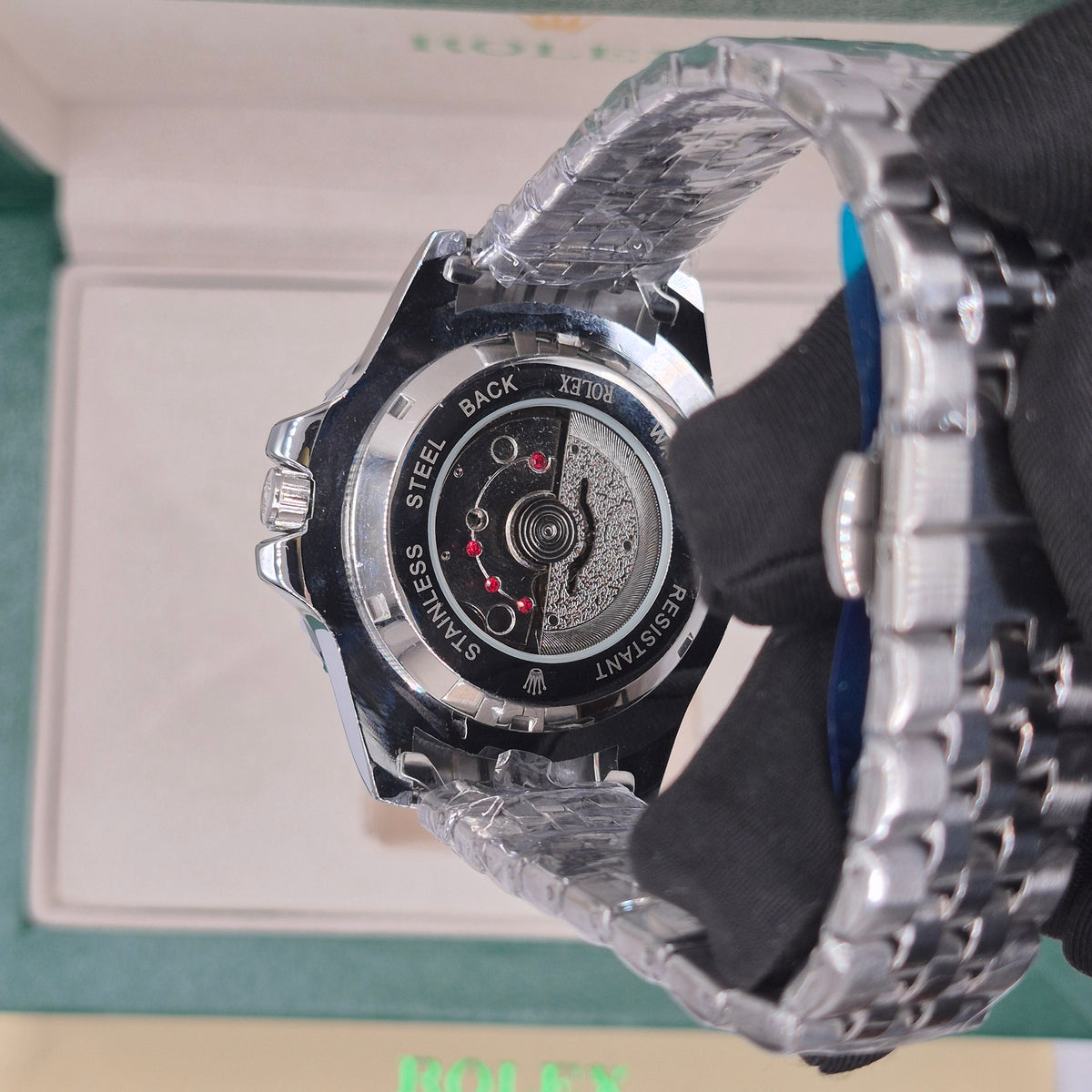 Rolex Semiautomatico Submariner GMT Jubilee Plateado Negro