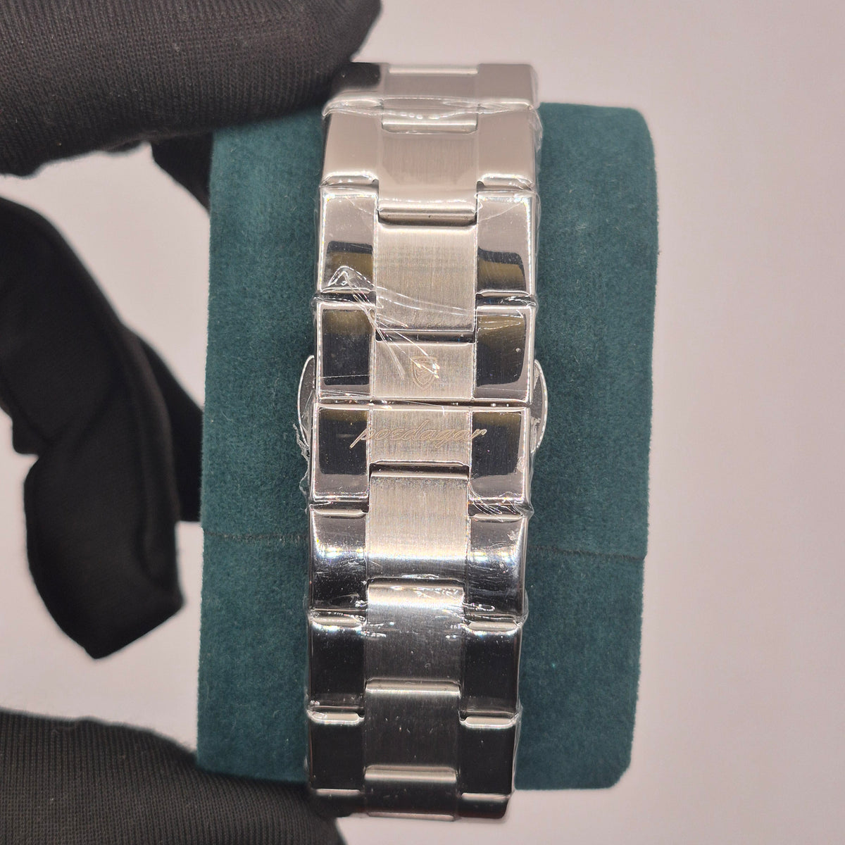 Reloj Poedagar Cronógrafo Sol y Luna Dial Azul Marino Pulso Metálico