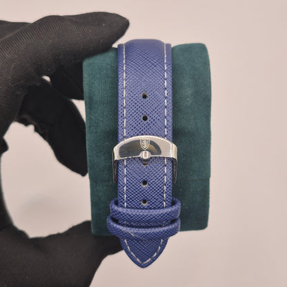 Reloj Poedagar Cronógrafo Sol y Luna Dial Azul Marino Correa Nylon