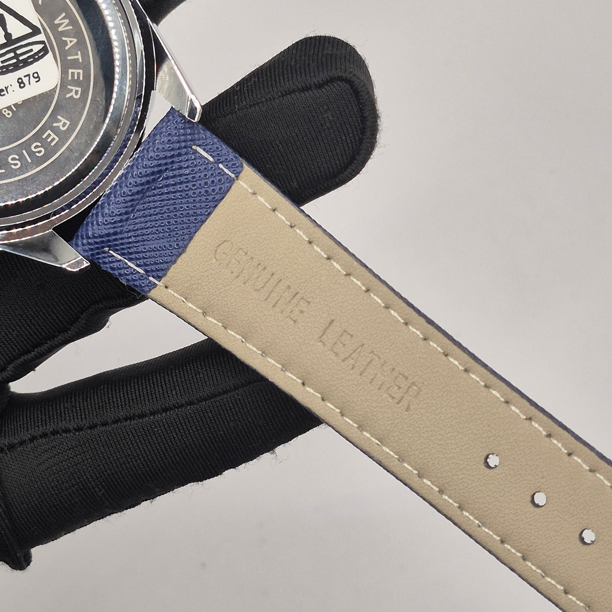 Reloj Poedagar Cronógrafo Sol y Luna Dial Azul Marino Correa Nylon